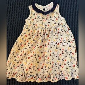 Stitchy Fish girl boat Nautical Print summer Dress, size 4t